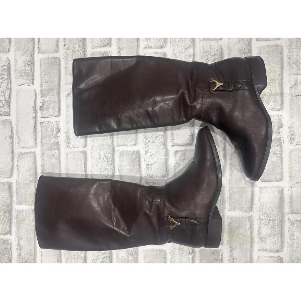 Etienne Aigner "Derby" Brown Leather Knee-High Women's Boots